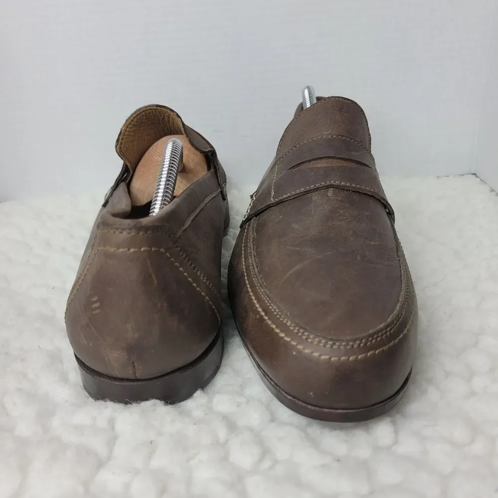 Adelante The Luca Men's Size 11D Slip On Penny Loafers Brown Nubuck Shoes